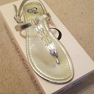 Sparkly Silver Flats/Sandal
